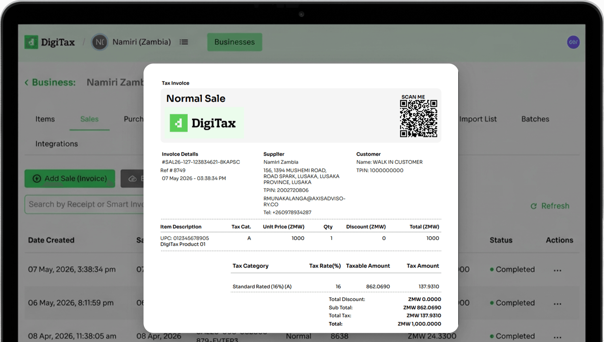 DigiTax Zambia — ZRA Smart Invoice